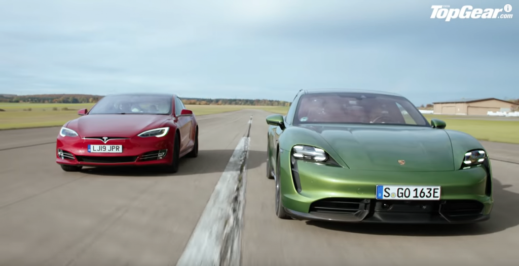 BBC Top Gear Tesla Model S vs Porsche Taycan Turbo S