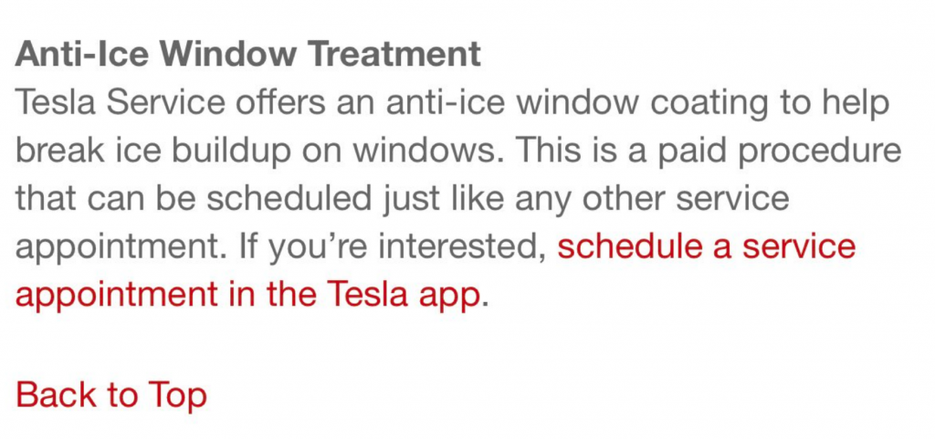 Tesla Anti-Ice Window Treatment