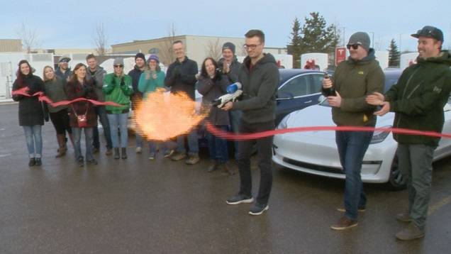 Tesla Supercharger Regina opening