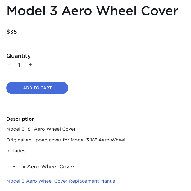 Tesla Model 3 Aero wheel covers description