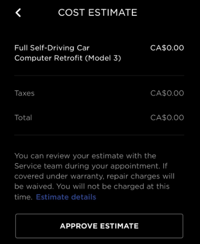 Tesla FSD cost estimate