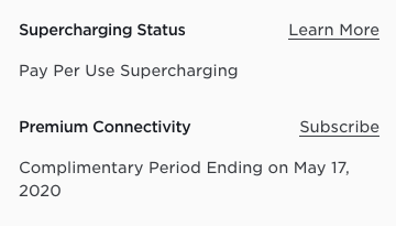Tesla Premium Connectivity subscription