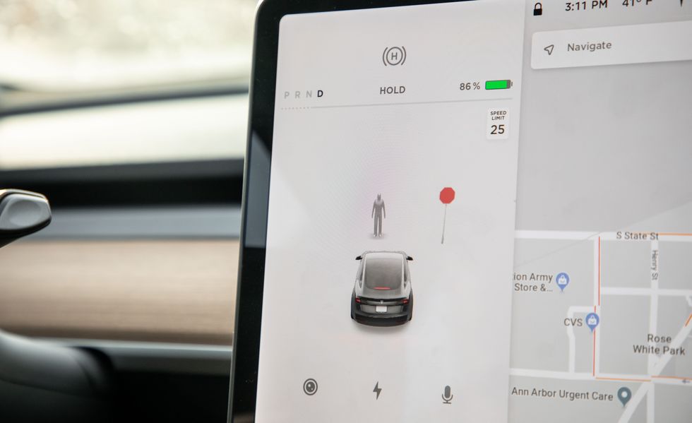 Tesla driving visualizations pedestrian