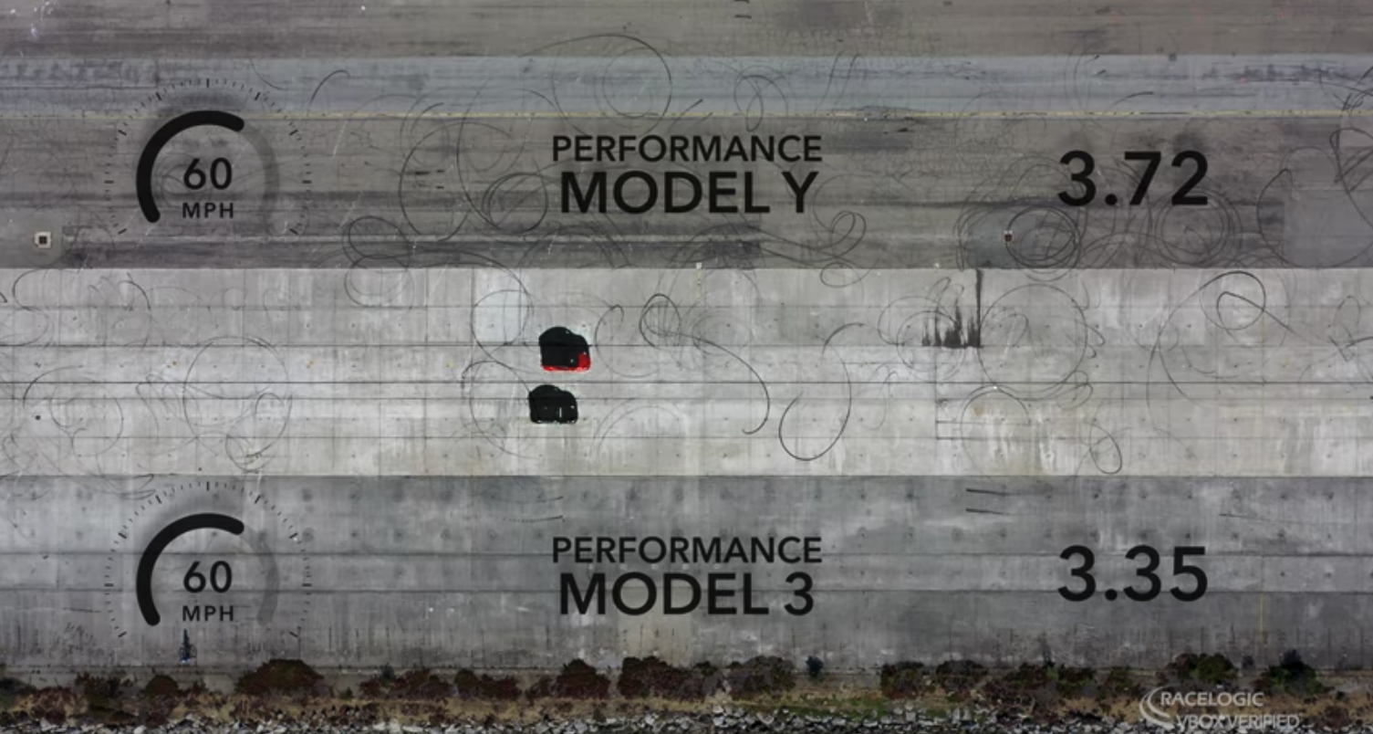 Tesla Model 3 vs Model Y 0-60