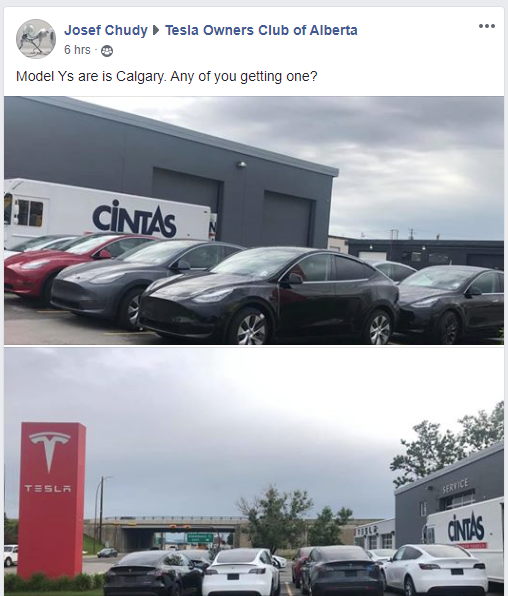 Tesla Model Y's in Calgary