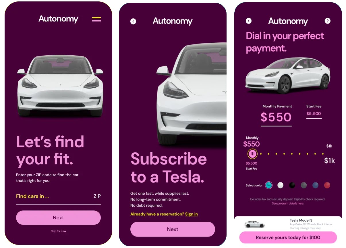 Monthly payment deals for a tesla