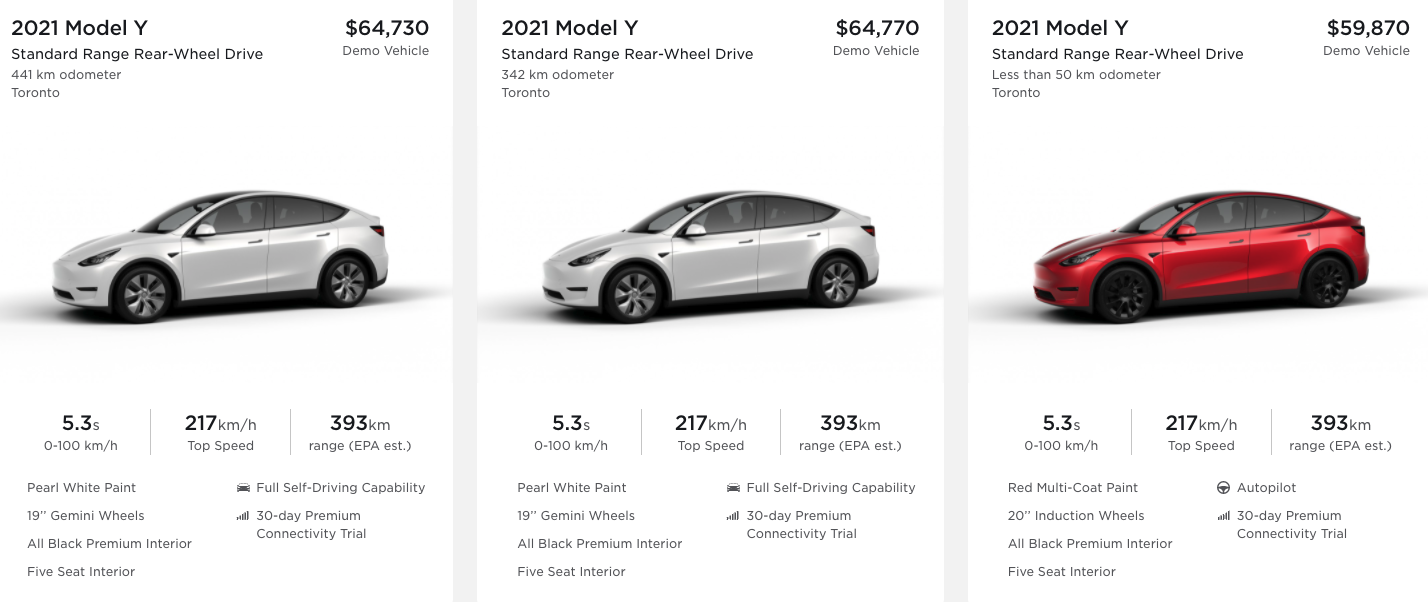 Tesla y deals standard range price