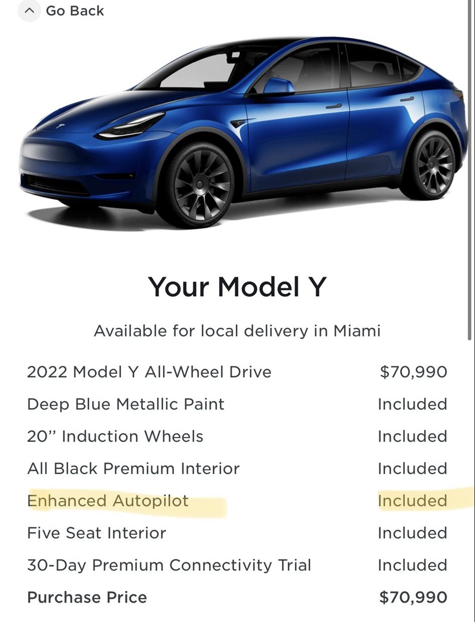 Autopilot tesla deals model y