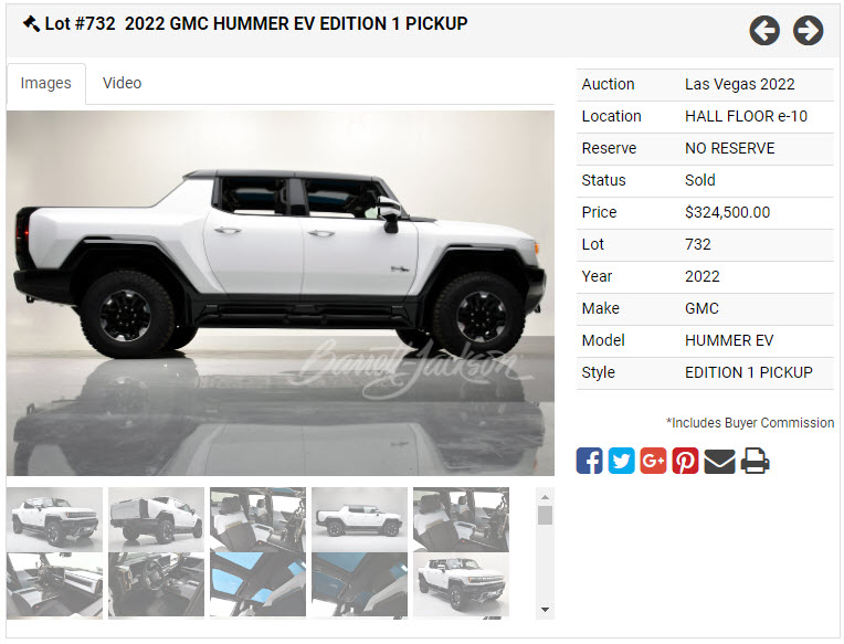 Hummer ev deals edition 1 price