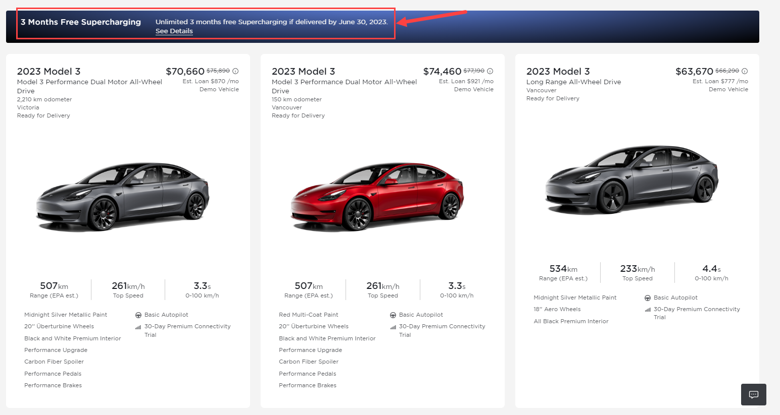 Model 3 free store supercharging 2020