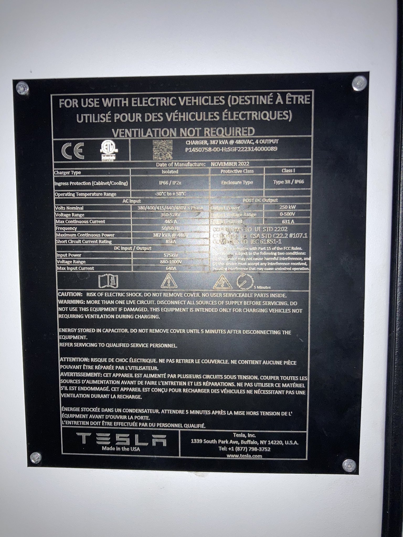 Tesla supercharger v3 deals voltage