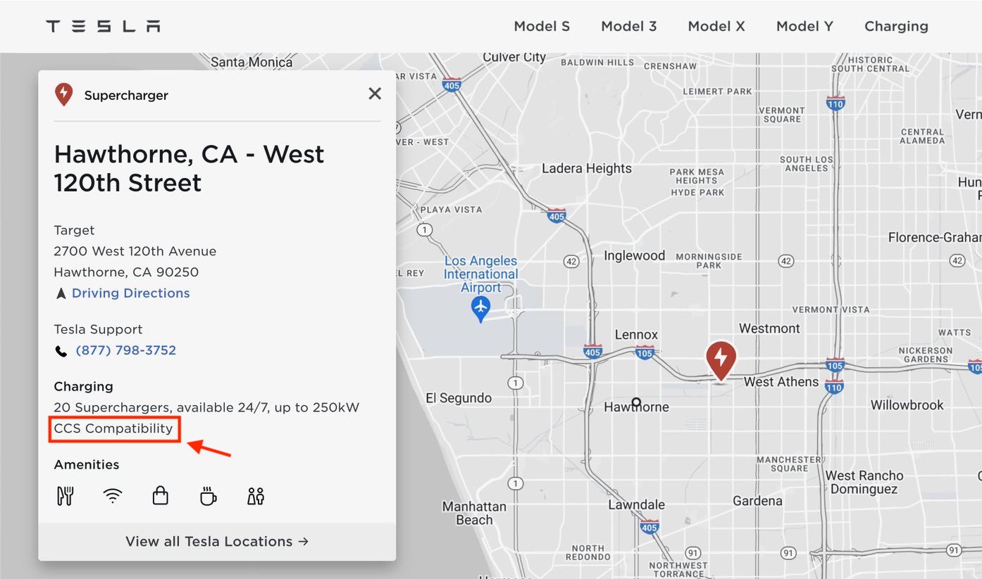 Tesla accidentally reveals Magic Dock, hints first Supercharger with CCS  compatibility in the US will be in Hawthorne - Drive Tesla