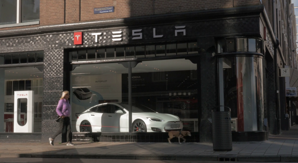 Tesla store in Amsterdam, Netherlands