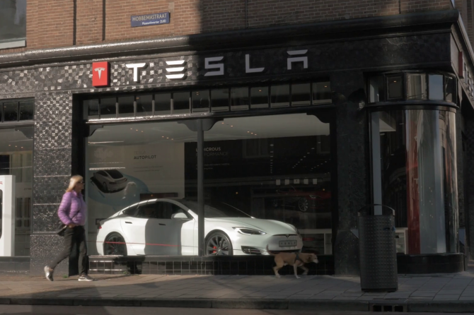 Tesla store in Amsterdam, Netherlands