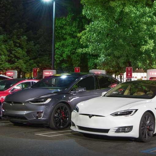 Busy Tesla Supercharger