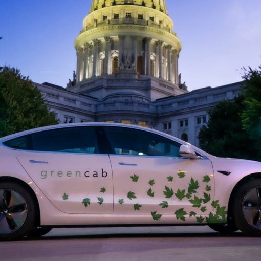 Green Cab Tesla Model 3