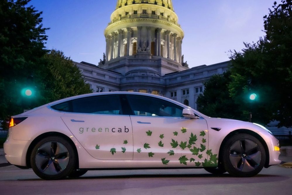 Green Cab Tesla Model 3