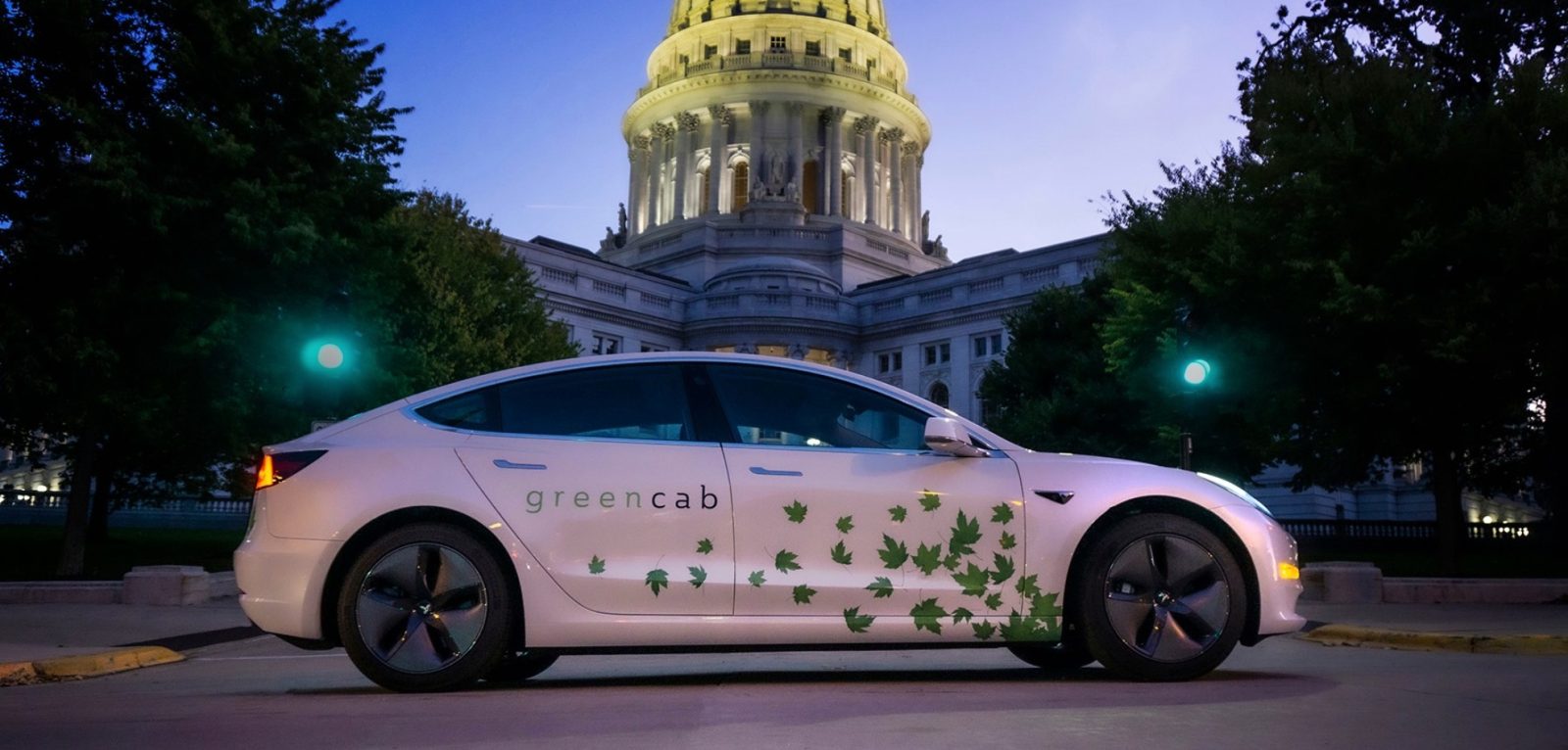 Green Cab Tesla Model 3