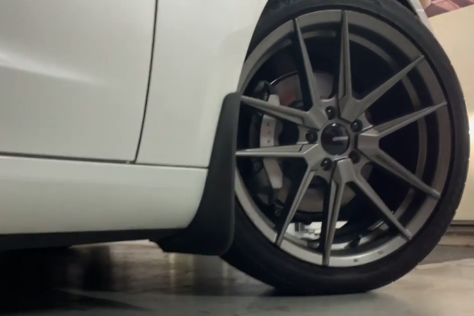 Model 3 mud flaps installed