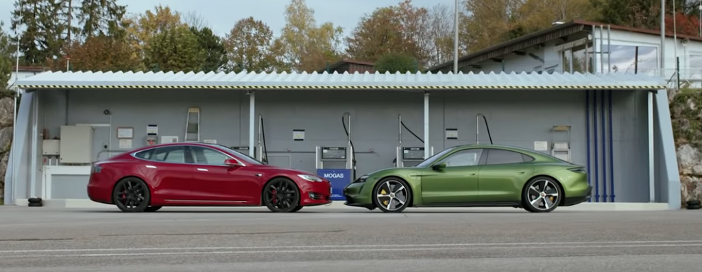 Model S vs Taycan charging
