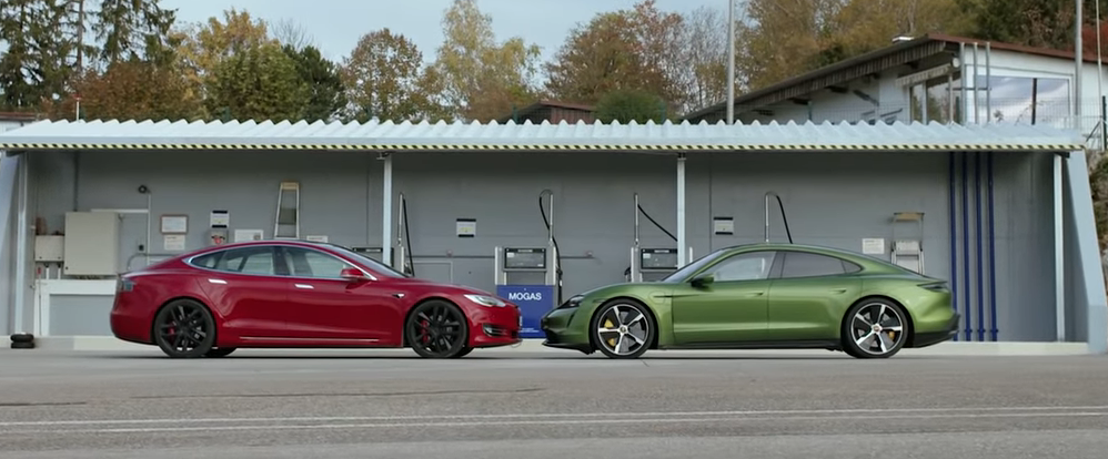 Model S vs Taycan charging