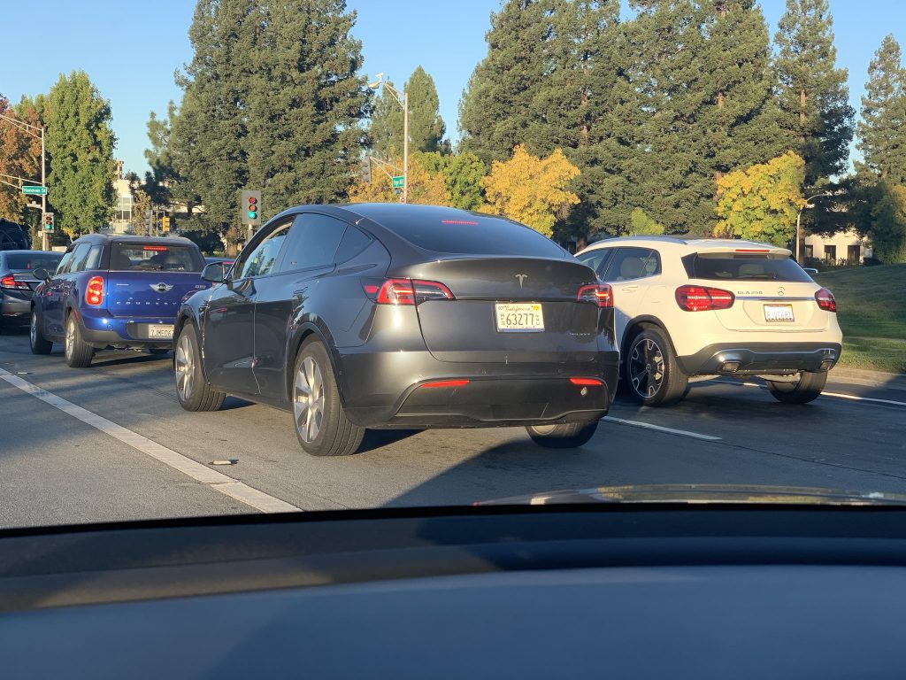 Model Y in traffic