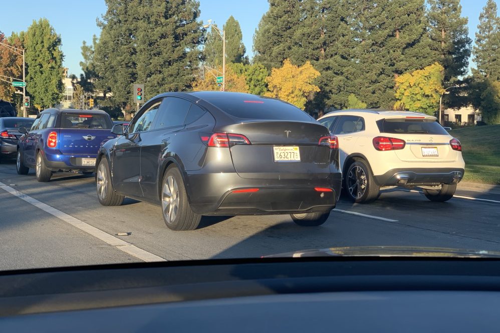 Model Y in traffic