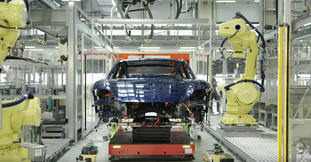 Porsche Taycan being built