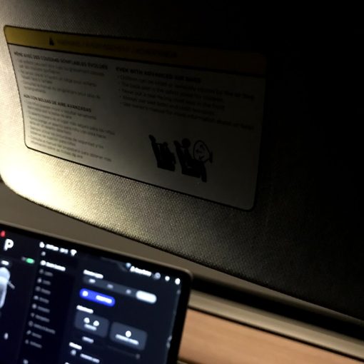 Tesla Model 3 airbag sticker visor