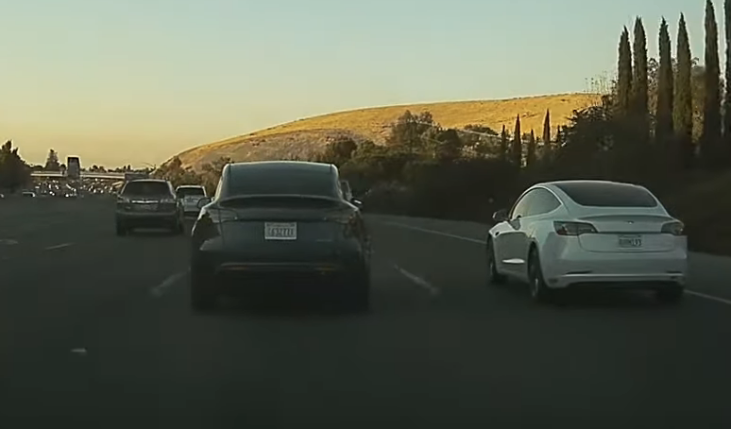Tesla Model Y next to Model 3