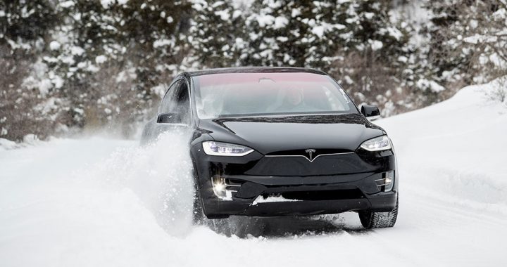 Tesla in the snow