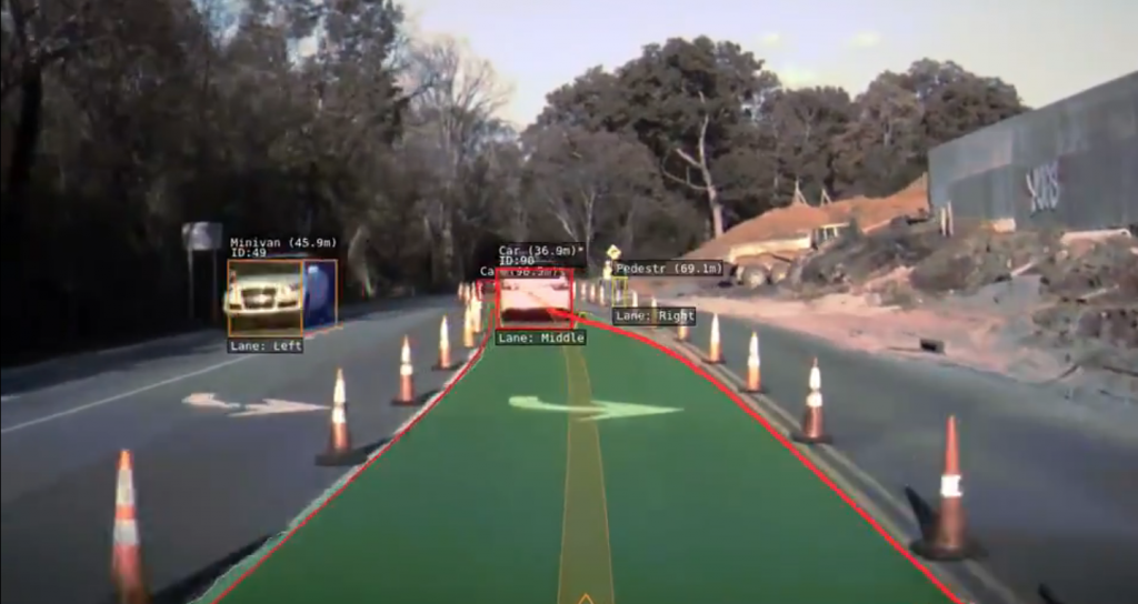 Tesla Autopilot in construction zone