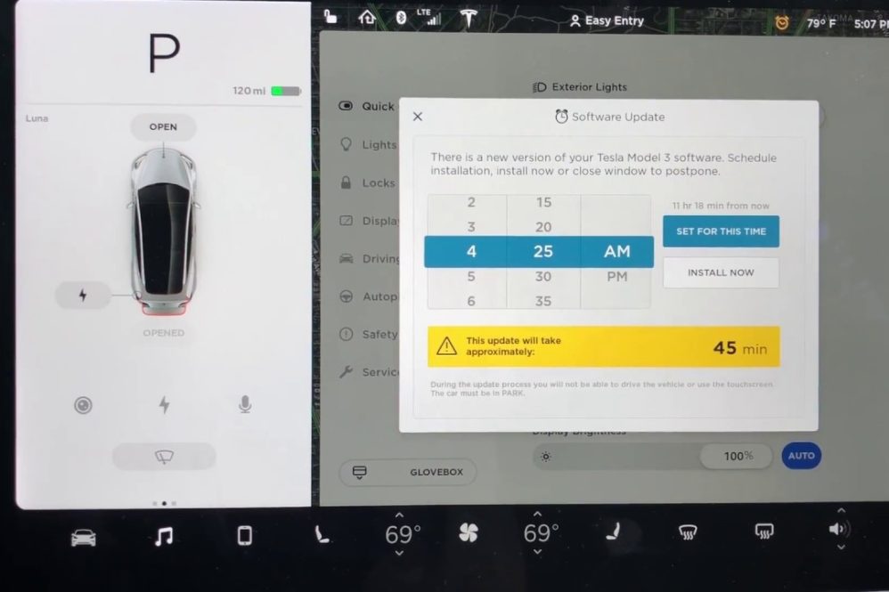 Tesla Software Update
