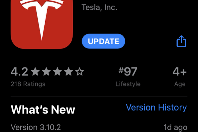 Tesla iOS app update 3.10.2