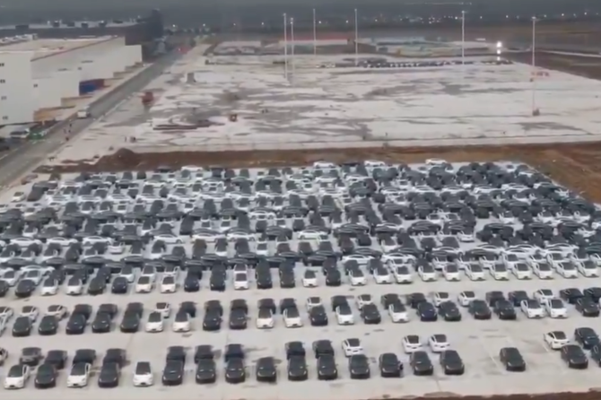 Gigafactory Shanghai Model 3 parking lot