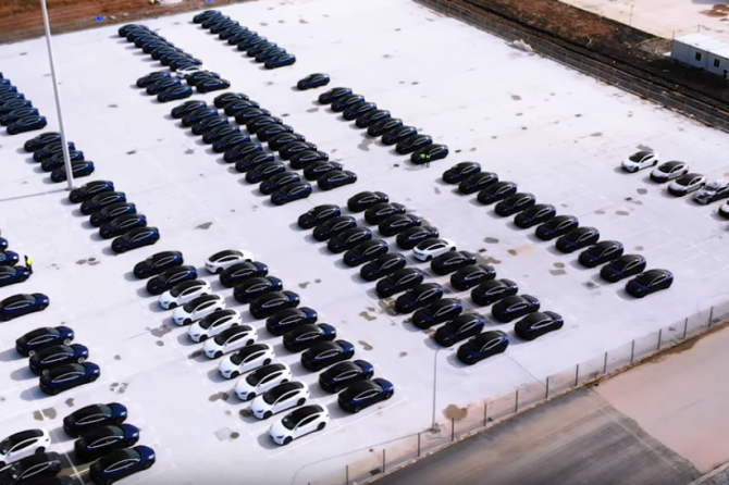 Gigafactory Shanghai Model 3 parking lot