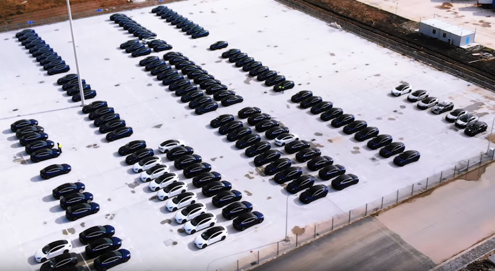 Gigafactory Shanghai Model 3 parking lot