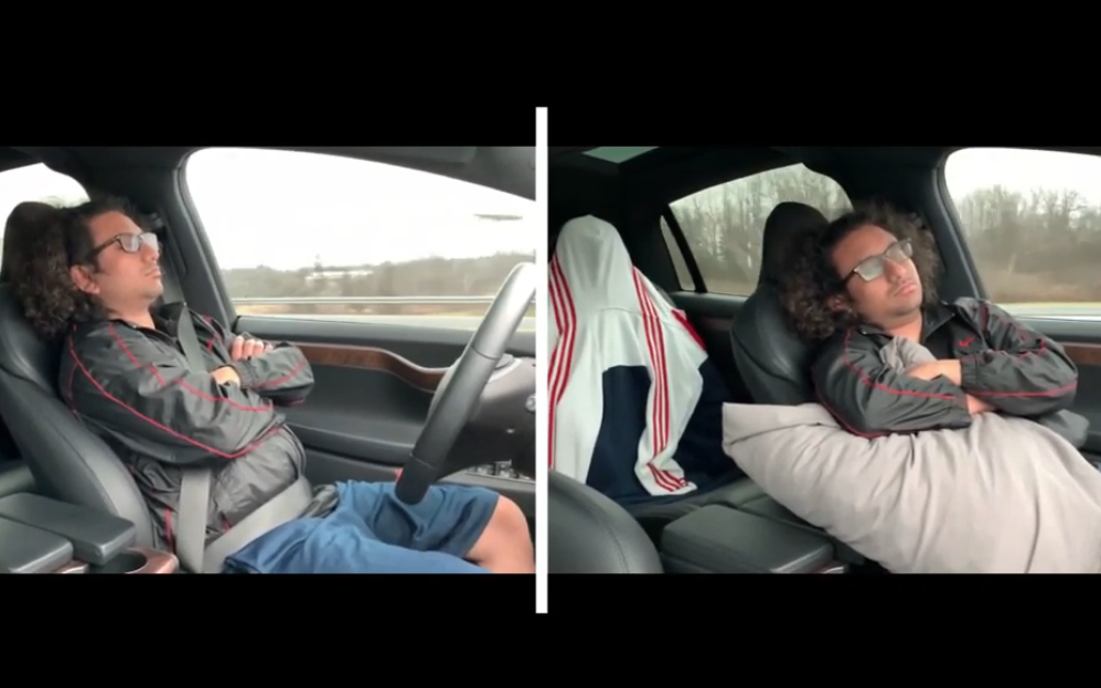 Model X driver sleeping