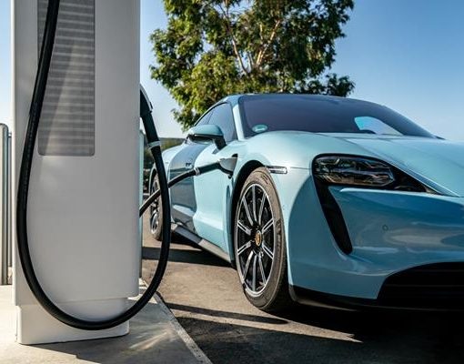Porsche Taycan charging at Electrify Canada