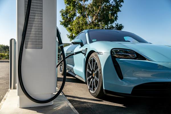 Porsche Taycan charging at Electrify Canada