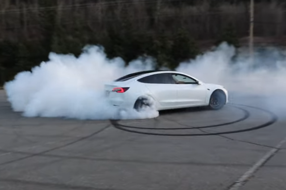 Tesla Model 3 donuts