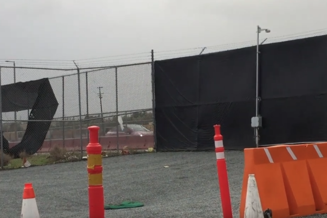 Tesla Model Y on test track