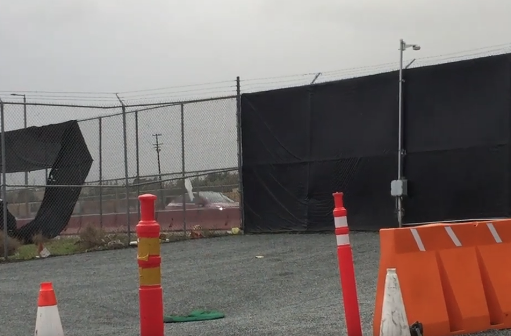 Tesla Model Y on test track