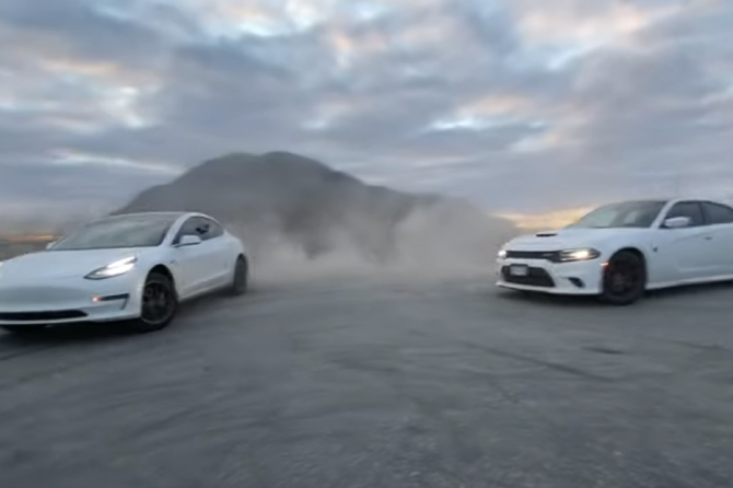 Tesla Standard Range Plus vs Dodge Hellcat