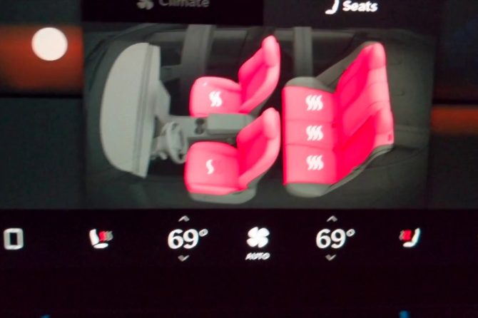 Tesla heated rear seats