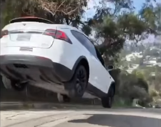 Flying Tesla Model X