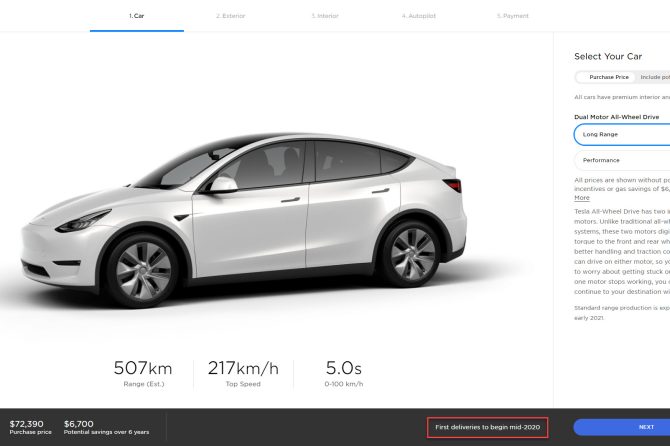 Model Y deliveries Canada