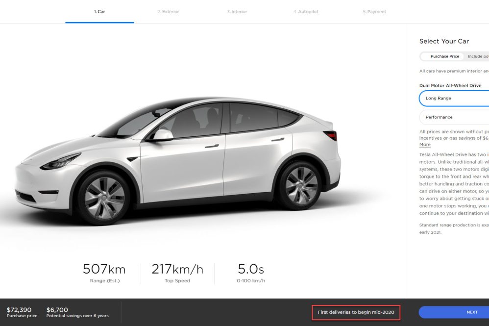 Model Y deliveries Canada