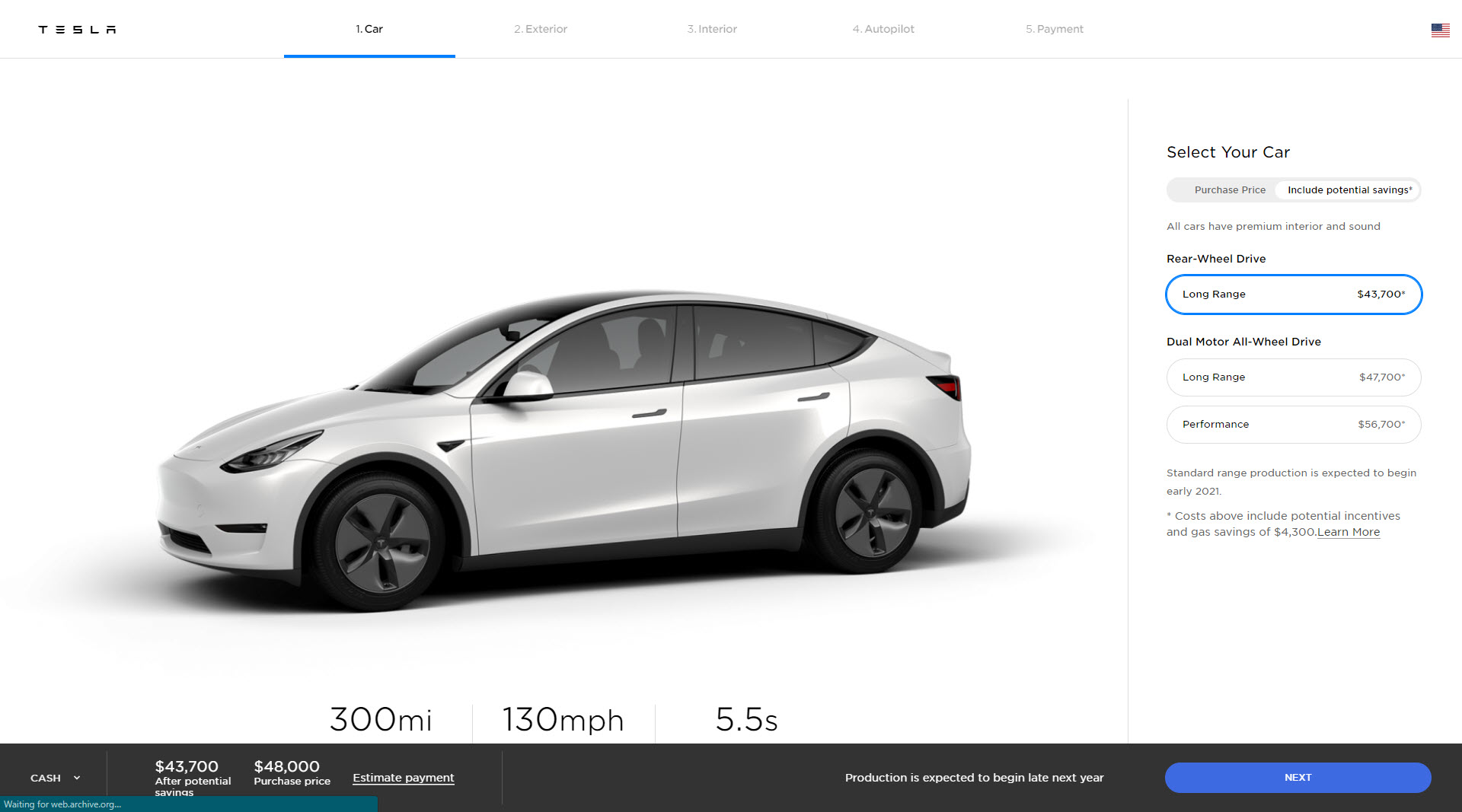 Model Y deliveries US pre update
