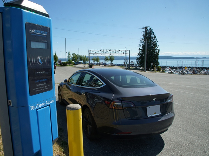 Powell River EV charging station Tesla